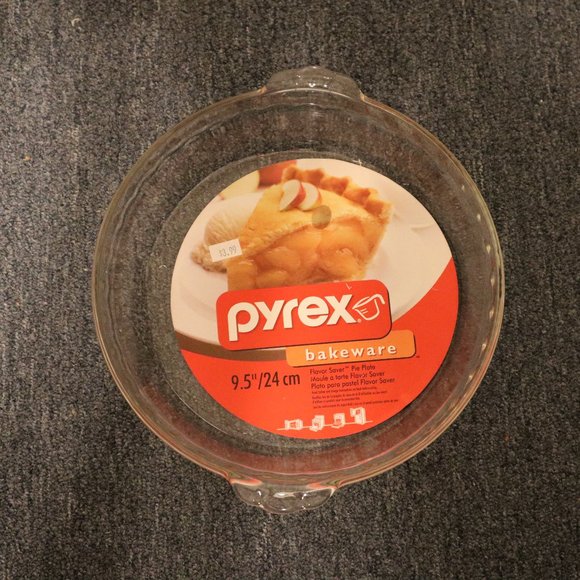 Pyrex # 229 Clear Glass Deep Dish 9.5" x 1 1/2" Scalloped Fluted Edge Pie Plate - Picture 3 of 5